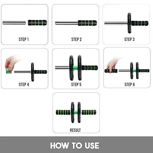 MCP AB Roller/ ABS Carver With Thick Knee Pad For Abdominal Workout ( 2 Wheel)