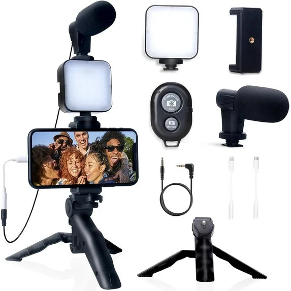 Vlogger Kit – Tripod, Light &amp; Mic Set
