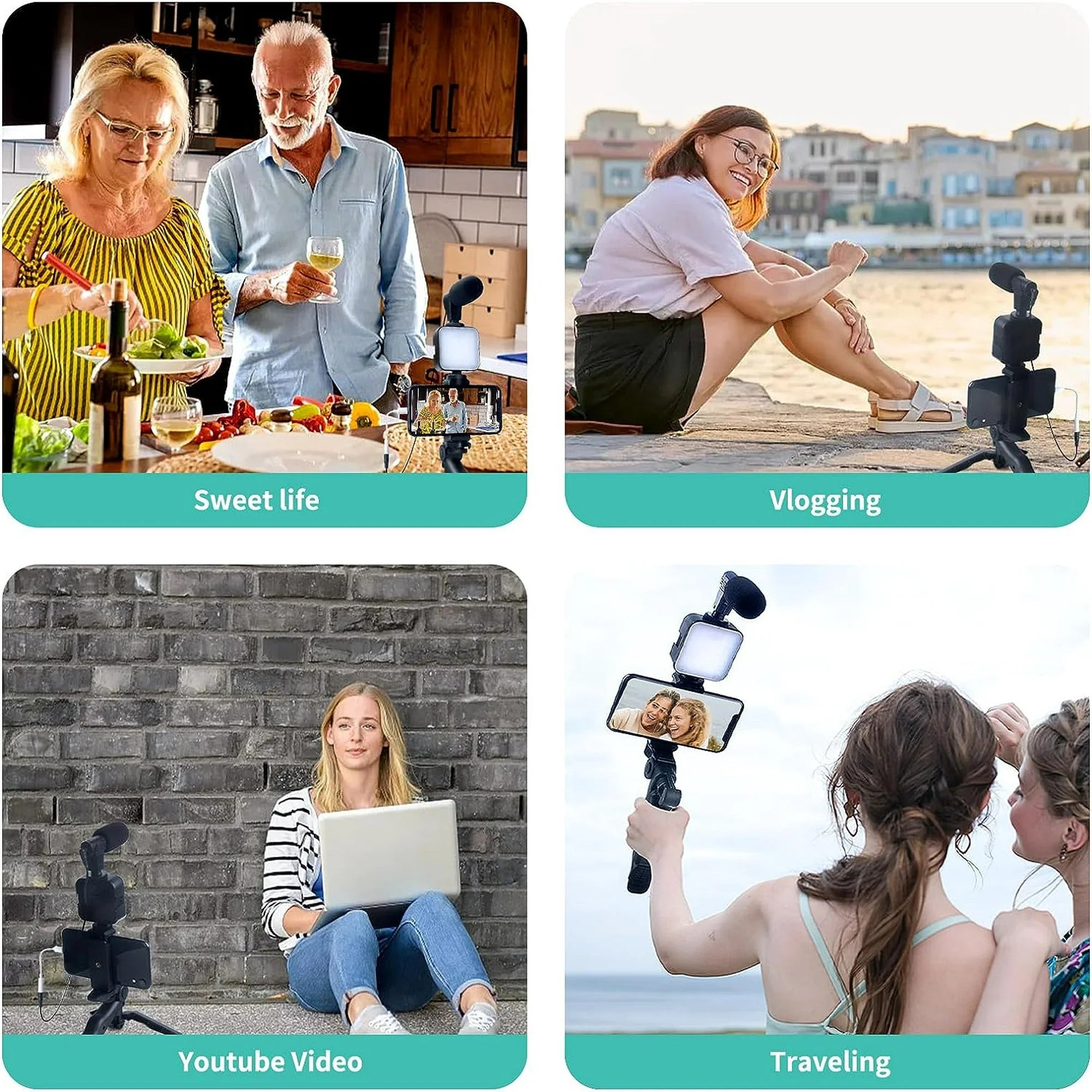 Vlogger Kit – Tripod, Light &amp; Mic Set